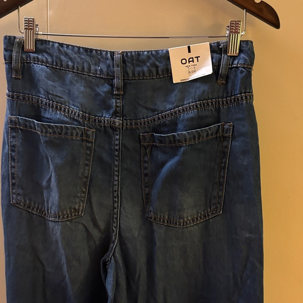 Oat New York Dark Blue Wide Leg Jeans - Picture 6 of 7